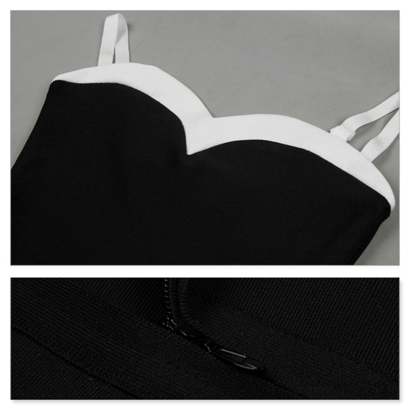 Bandage Sweetheart Bodycon Midi Dress in Black - Picture 7 of 8